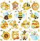 15-piece DIY 5D diamond painting keychain set featuring bee and spring-themed designs. Full-drill craft kit for making sparkling keychains, pendants, or decorative accessories—perfect for spring, summer, or Easter décor.